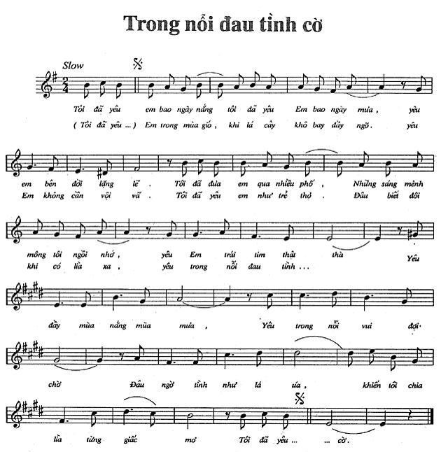 Sheet nhạc Trong Nỗi Đau Tình Cờ